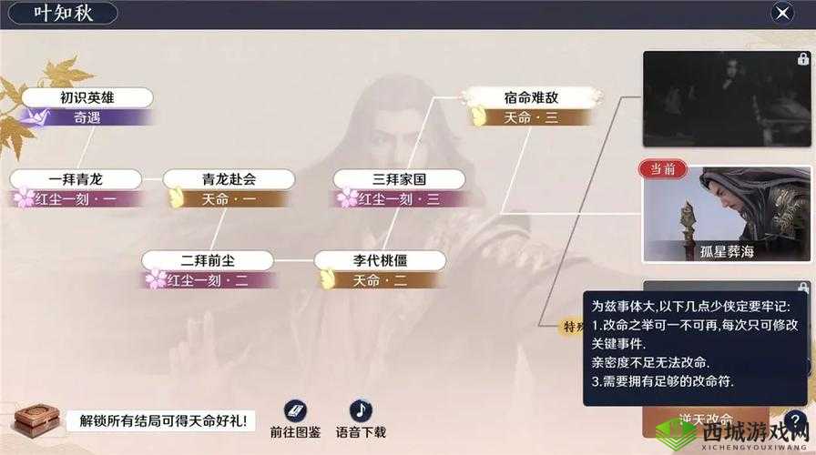 天涯明月刀手游叶知秋特殊结局攻略,高效选择与资源管理